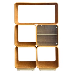 Modulares Bücherregal aus gebogener Eiche, Fiarm, Italien, 1960er Jahre