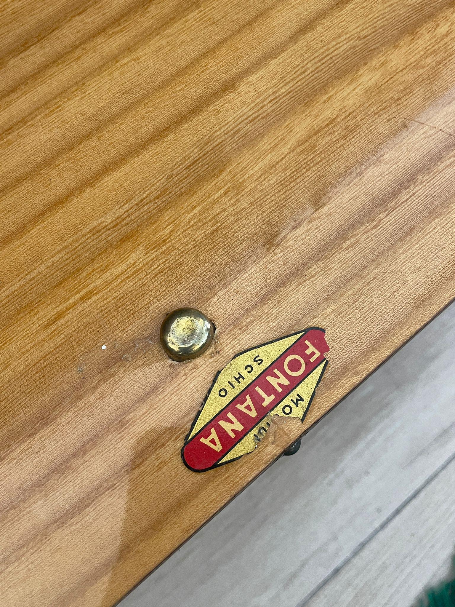 Libreria con mobiletto a ribalta, anni '60, produzione Fontana, Italia For Sale 5