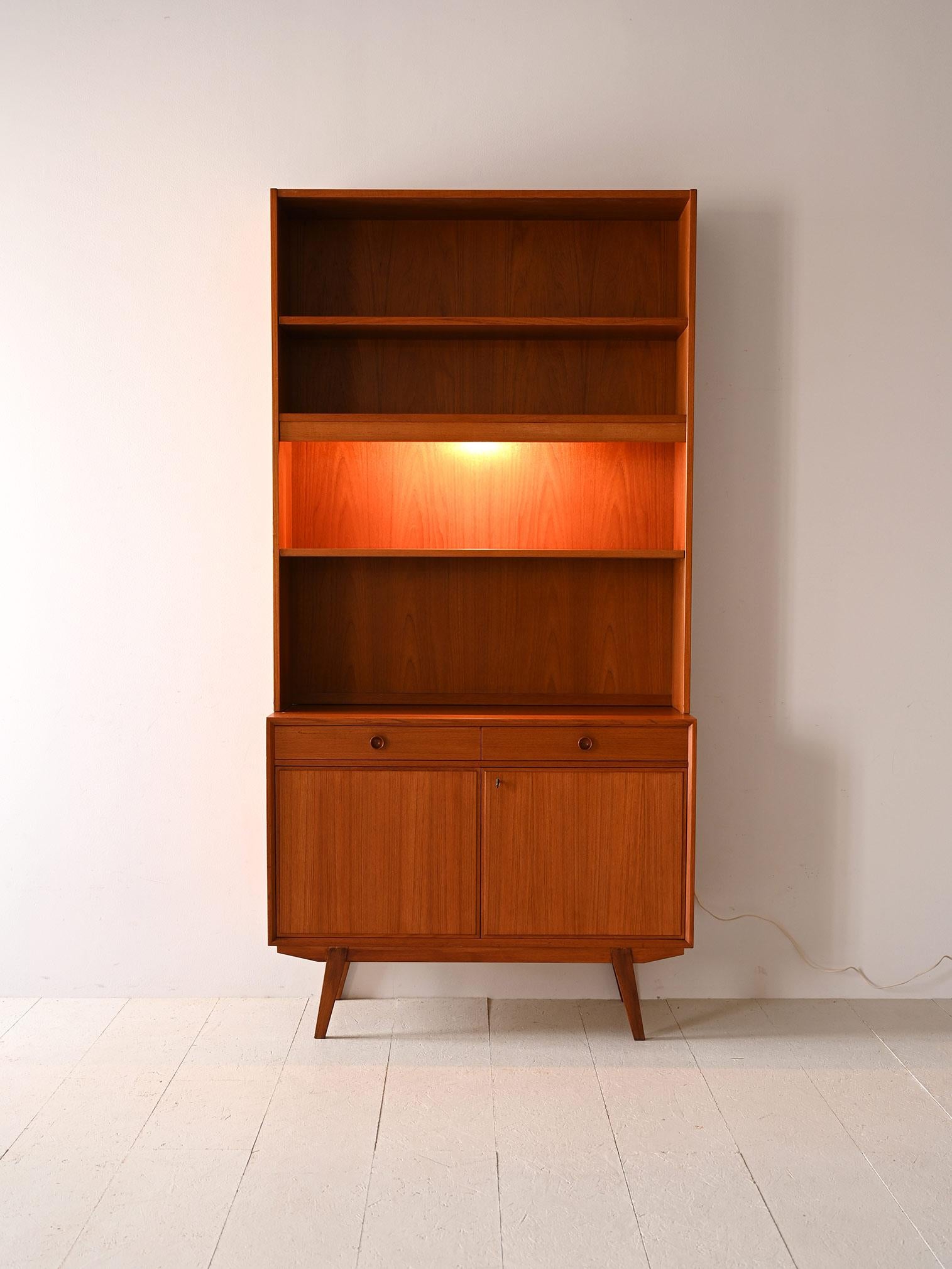Scandinavian Bookcase with small sideboard For Sale