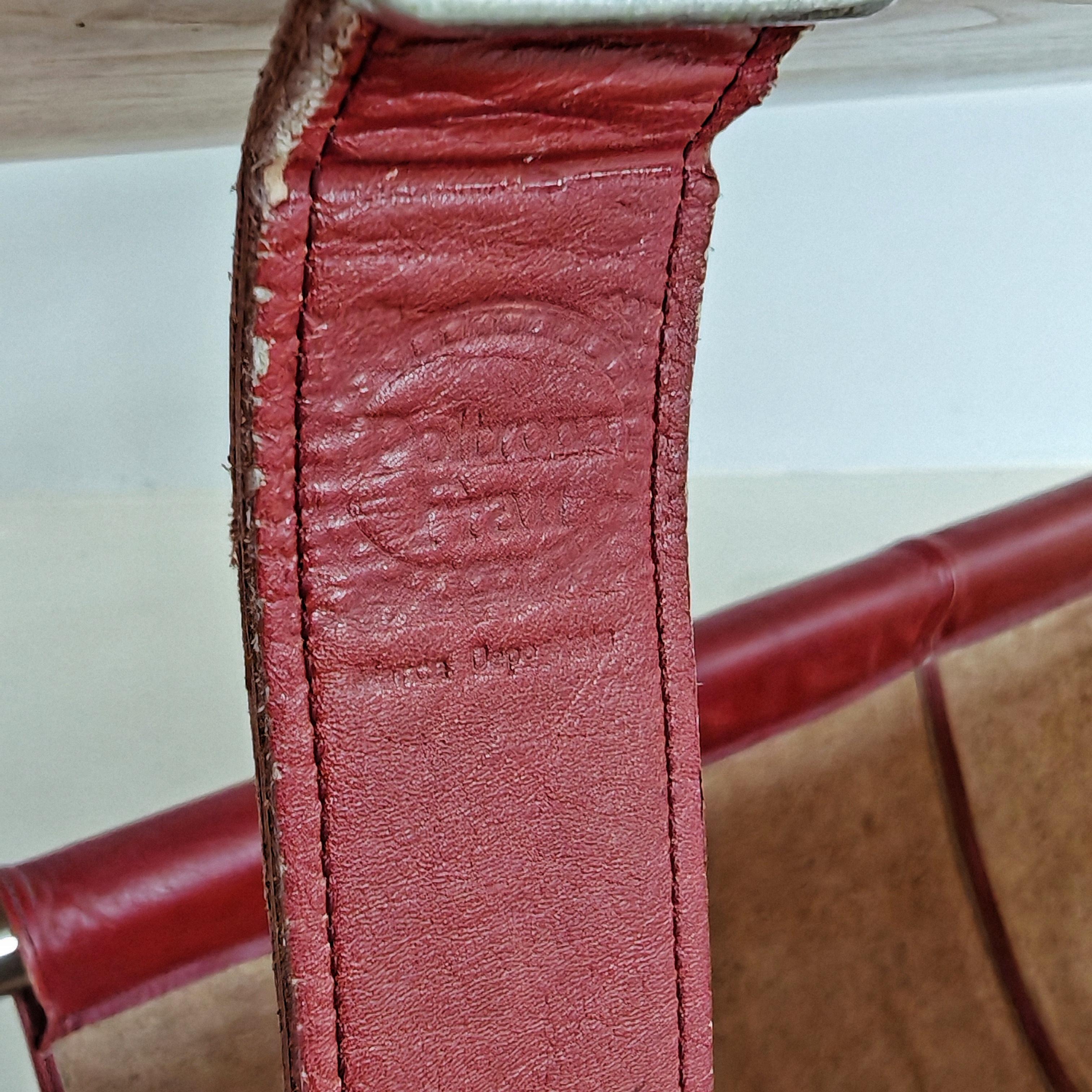 Bücherregal Chrom und rotes Leder Jumbo Line Luigi Massoni für Poltrona Frau 1970er im Angebot 3