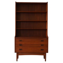 Danish teak 1950s bookcase with drawers