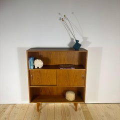 Danish Teak Bookcase with Sliding Doors (Vintage 1960s)