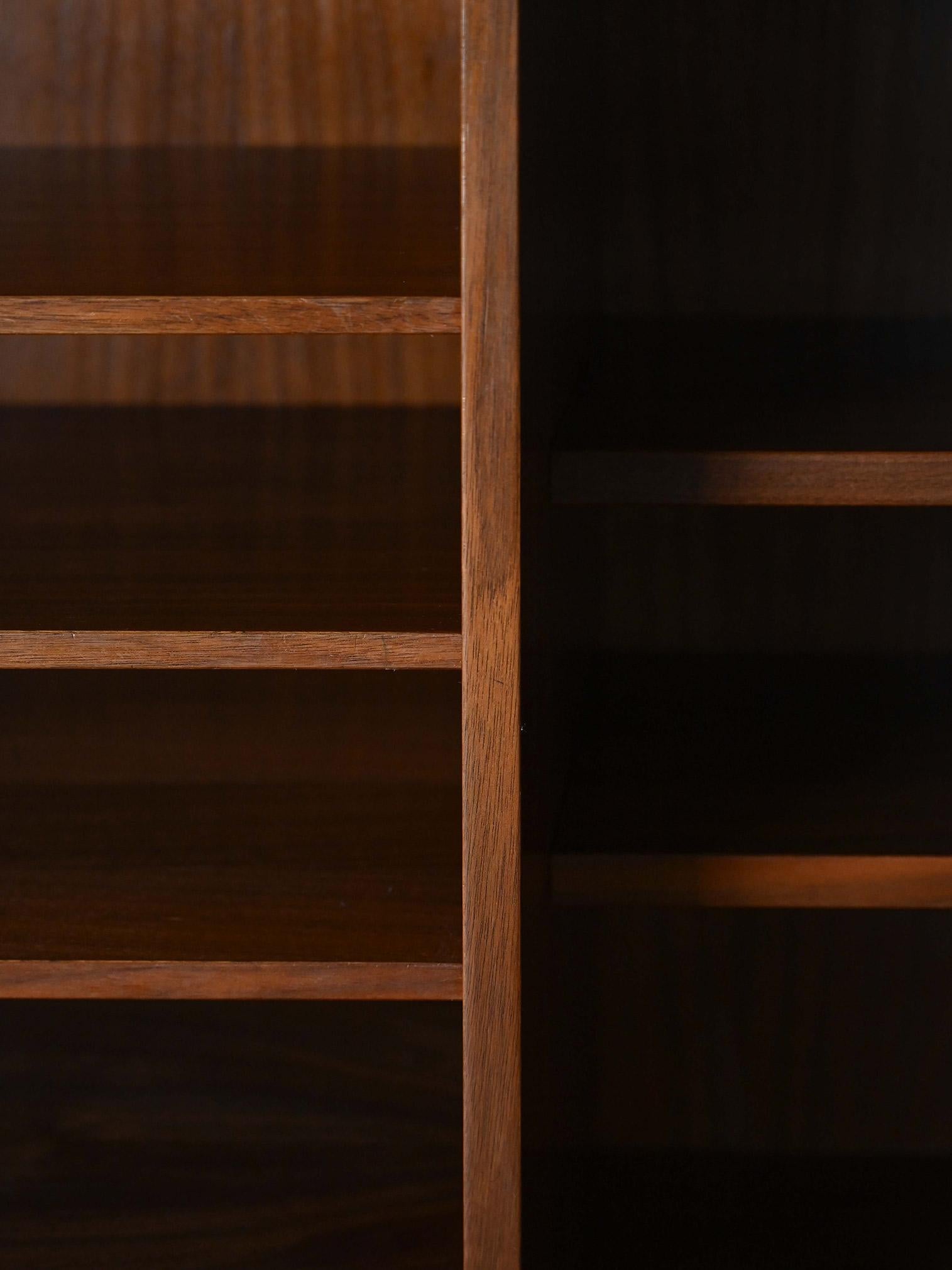 Danish teak bookcase with drop-down desk For Sale 3