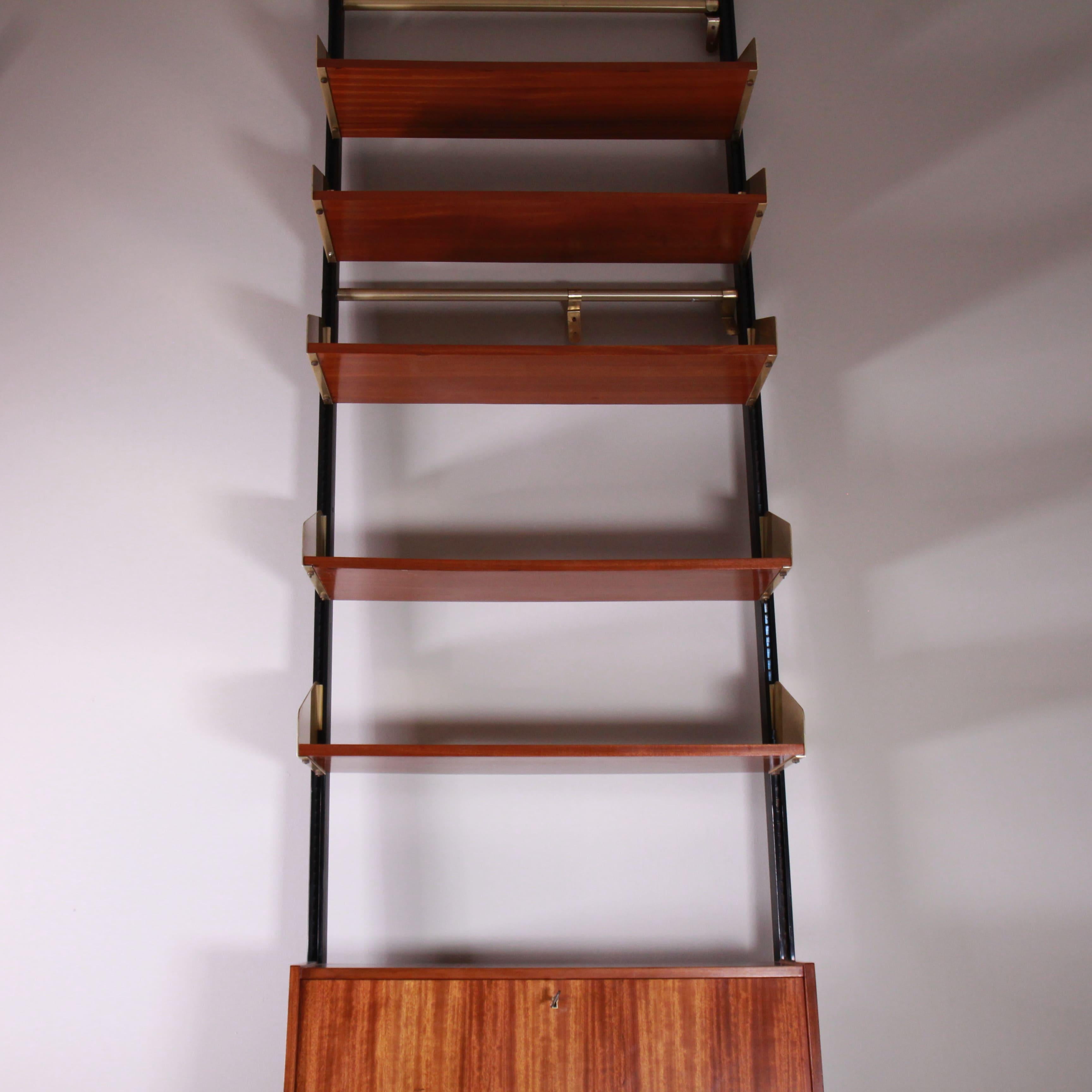 Metal Feal bookcase with writing module, 1960 For Sale