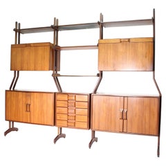 Freistehendes Bücherregal aus Holz, Manifattura Italiana, 1960