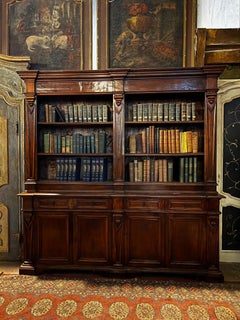 Walnut bookcase, Italy