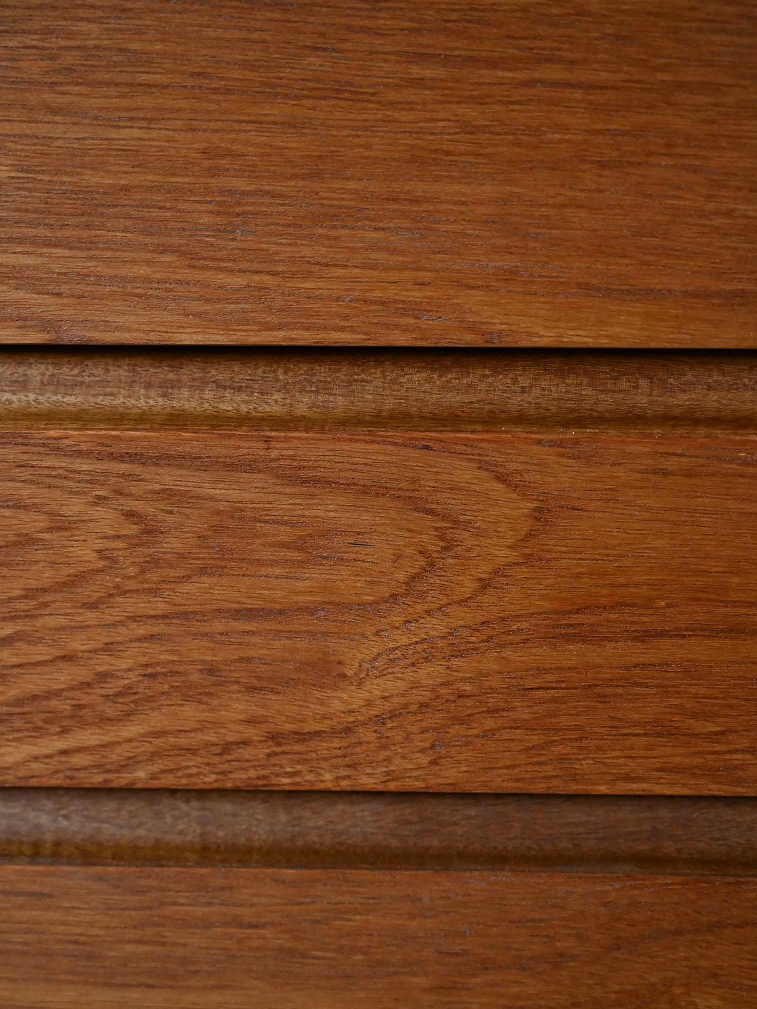 Teak Oak bookcase with 6 drawers For Sale