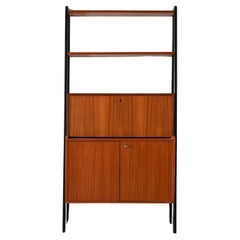 Teak bookcase with black details