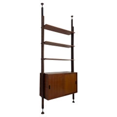Modular teak bookcase by Leonardo Fiori, produced by Isa, 1960s, Italy