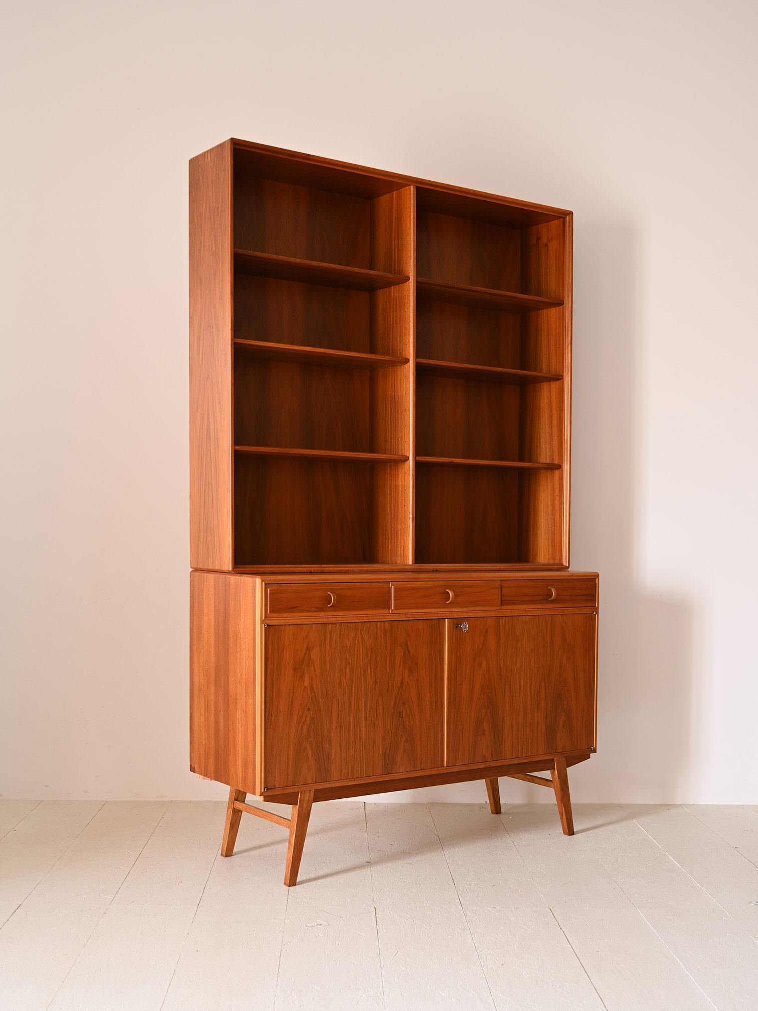 Scandinavian Nordic bookcase with sideboard For Sale