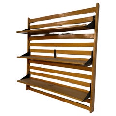 1960s hanging bookcase made of beech wood