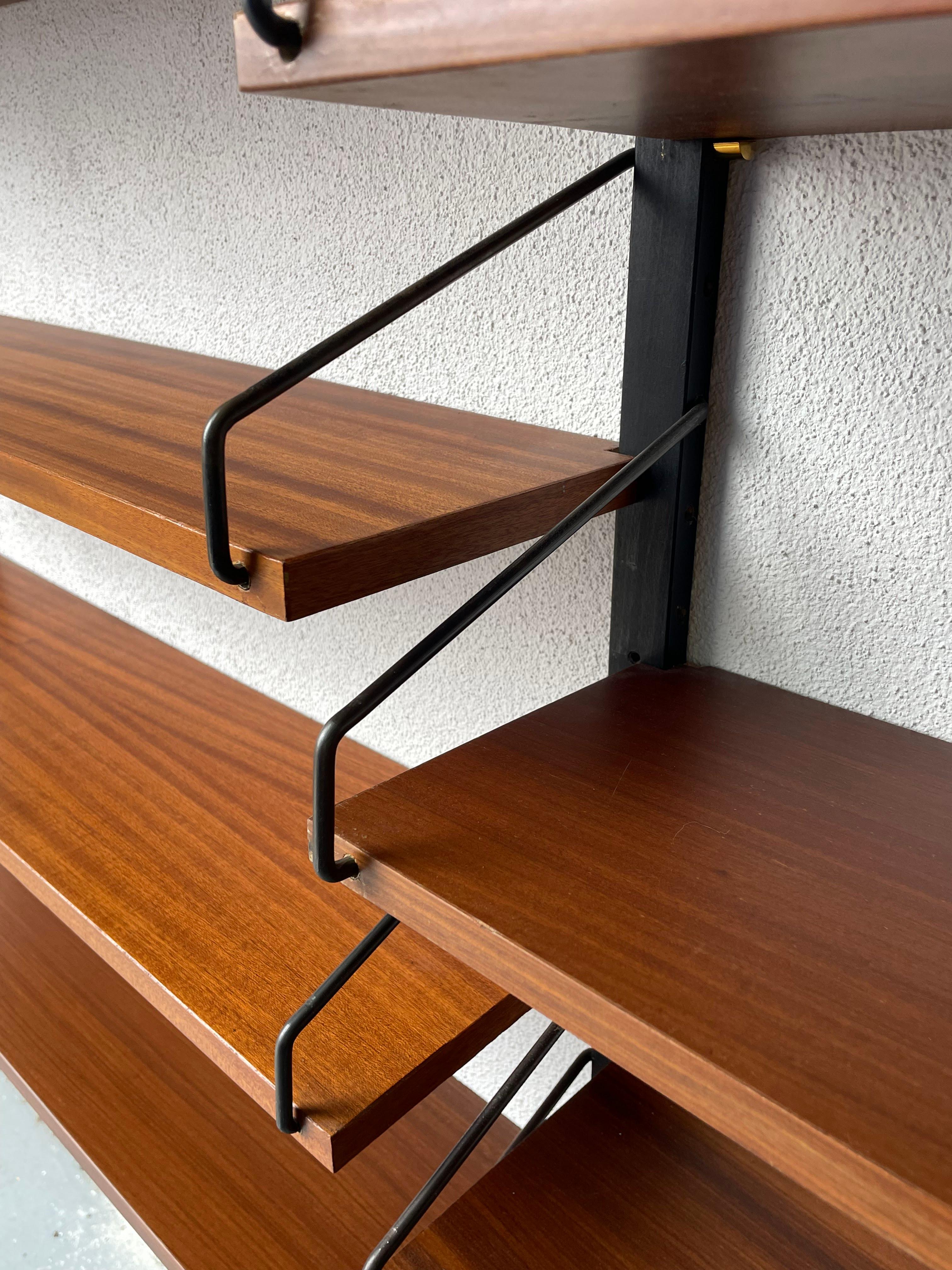 1960s hanging and sectional bookcase For Sale 11
