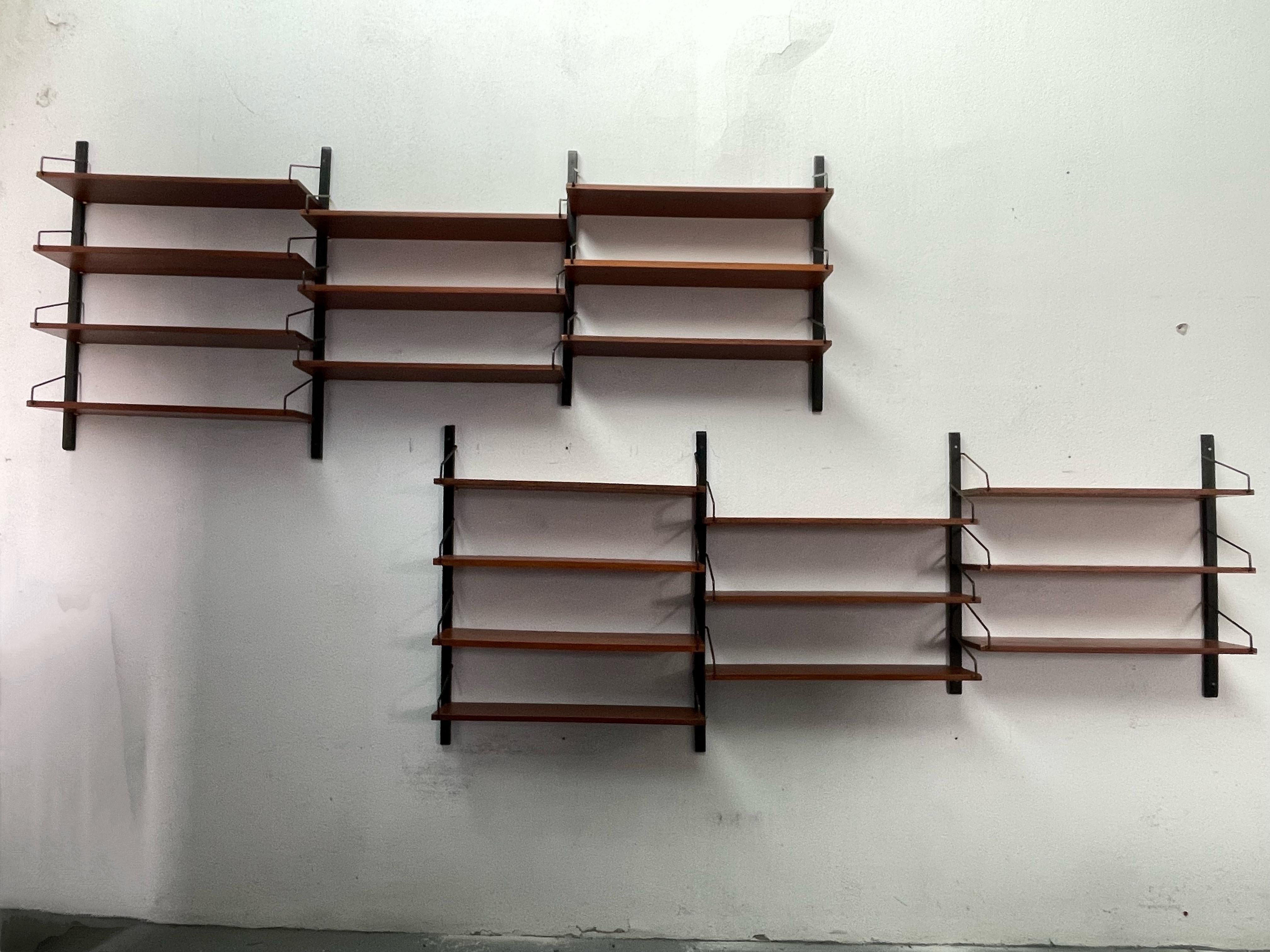 Mid-Century Modern 1960s hanging and sectional bookcase For Sale