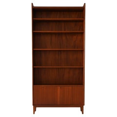 Libreria scandinava a parete in teak, fine anni '50