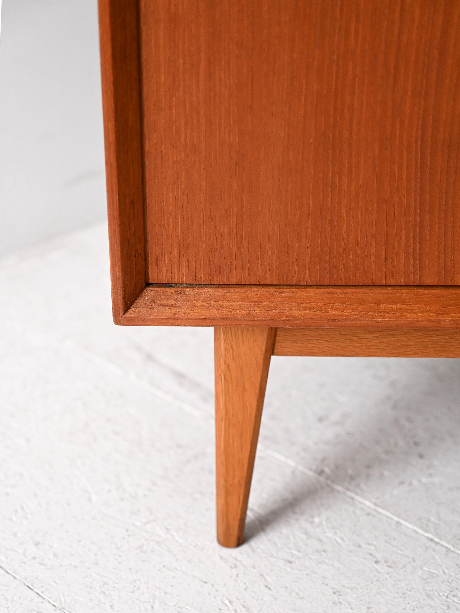 Teak Scandinavian 1960s teak bookcase with storage compartment For Sale