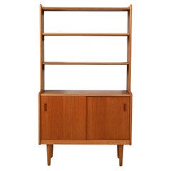 Bibliothèque scandinave en teck des années 1960 avec compartiment de rangement