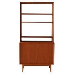 Libreria scandinava anni 60 in teak con vano contenitore