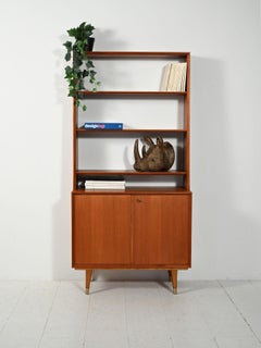 Bibliothèque scandinave avec armoire, années 1950/60