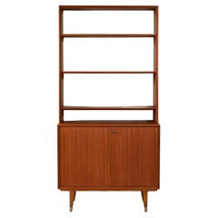 Bibliothèque scandinave avec armoire, années 1950/60