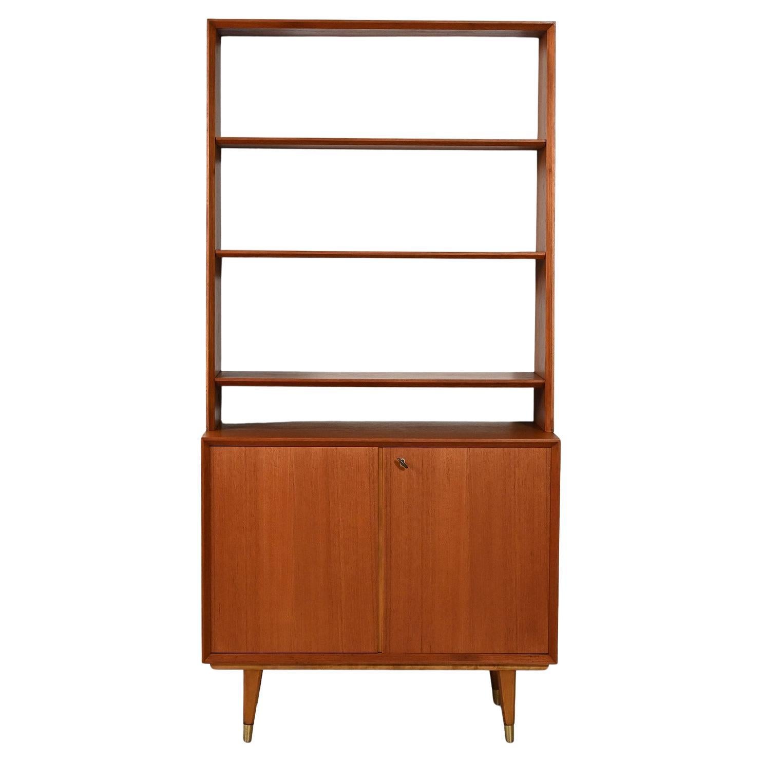 Scandinavian bookcase with cabinet, 1950s/60s
