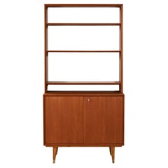 Bibliothèque scandinave avec armoire, années 1950/60