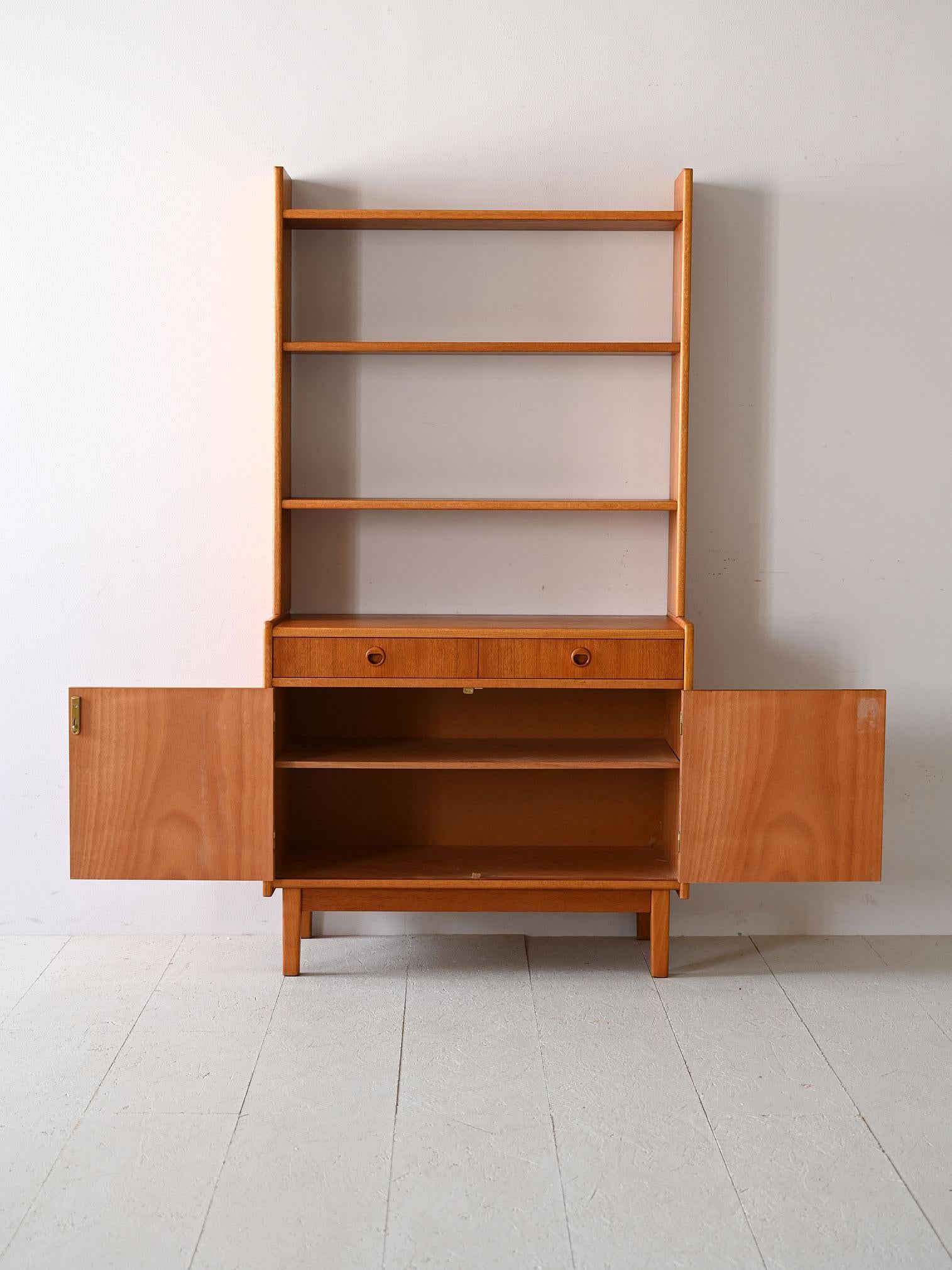 Scandinavian Modern Scandinavian bookcase with drawers Danish style For Sale
