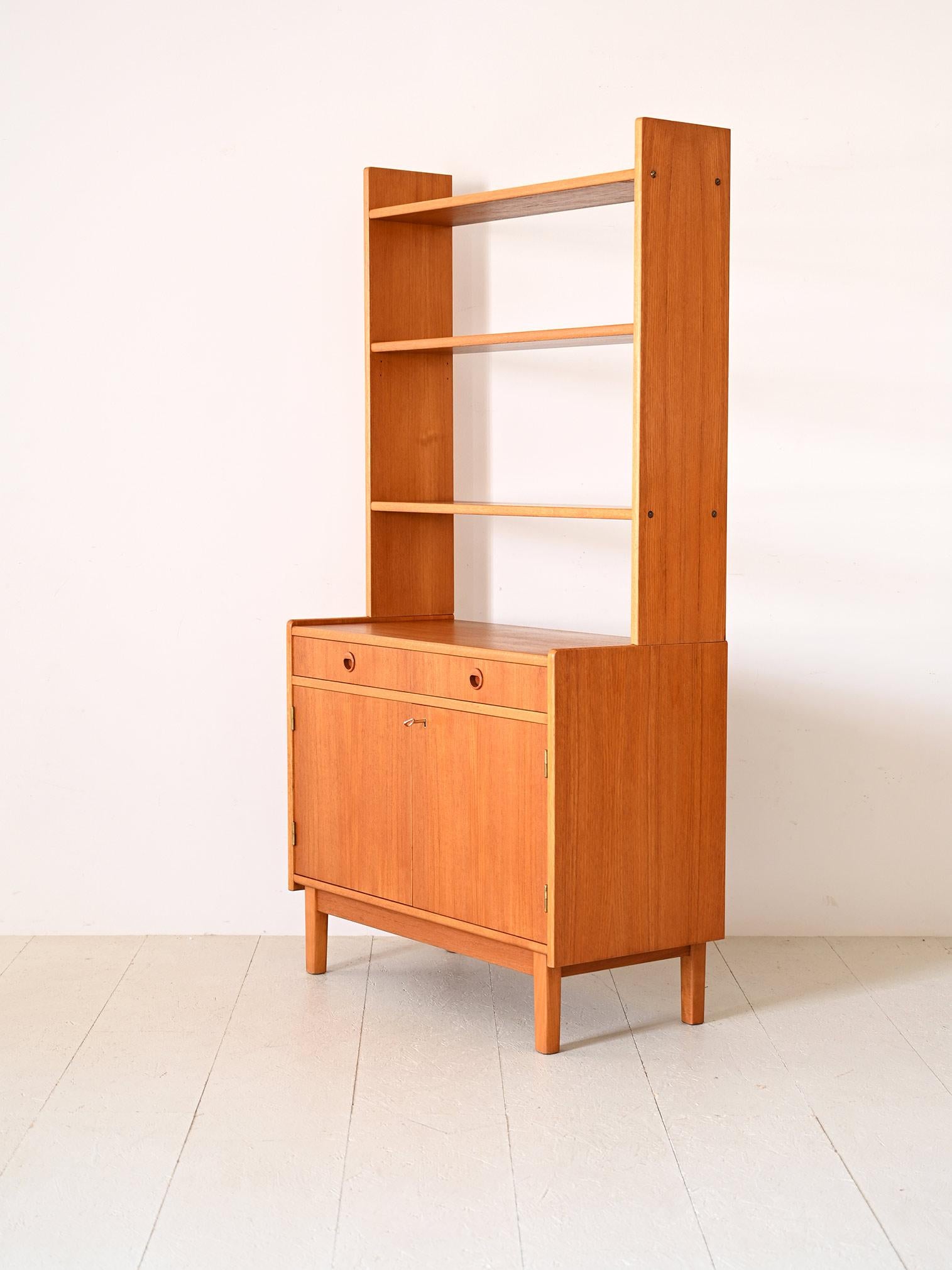 Mid-20th Century Scandinavian bookcase with drawers Danish style For Sale