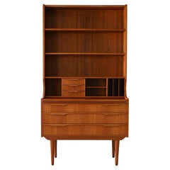 Scandinavian bookcase with foldaway desk