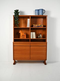 Bibliothèque scandinave avec buffet et étagères, années 1940/50