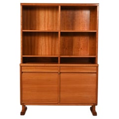 Bibliothèque scandinave avec buffet et tablettes, années 40/50