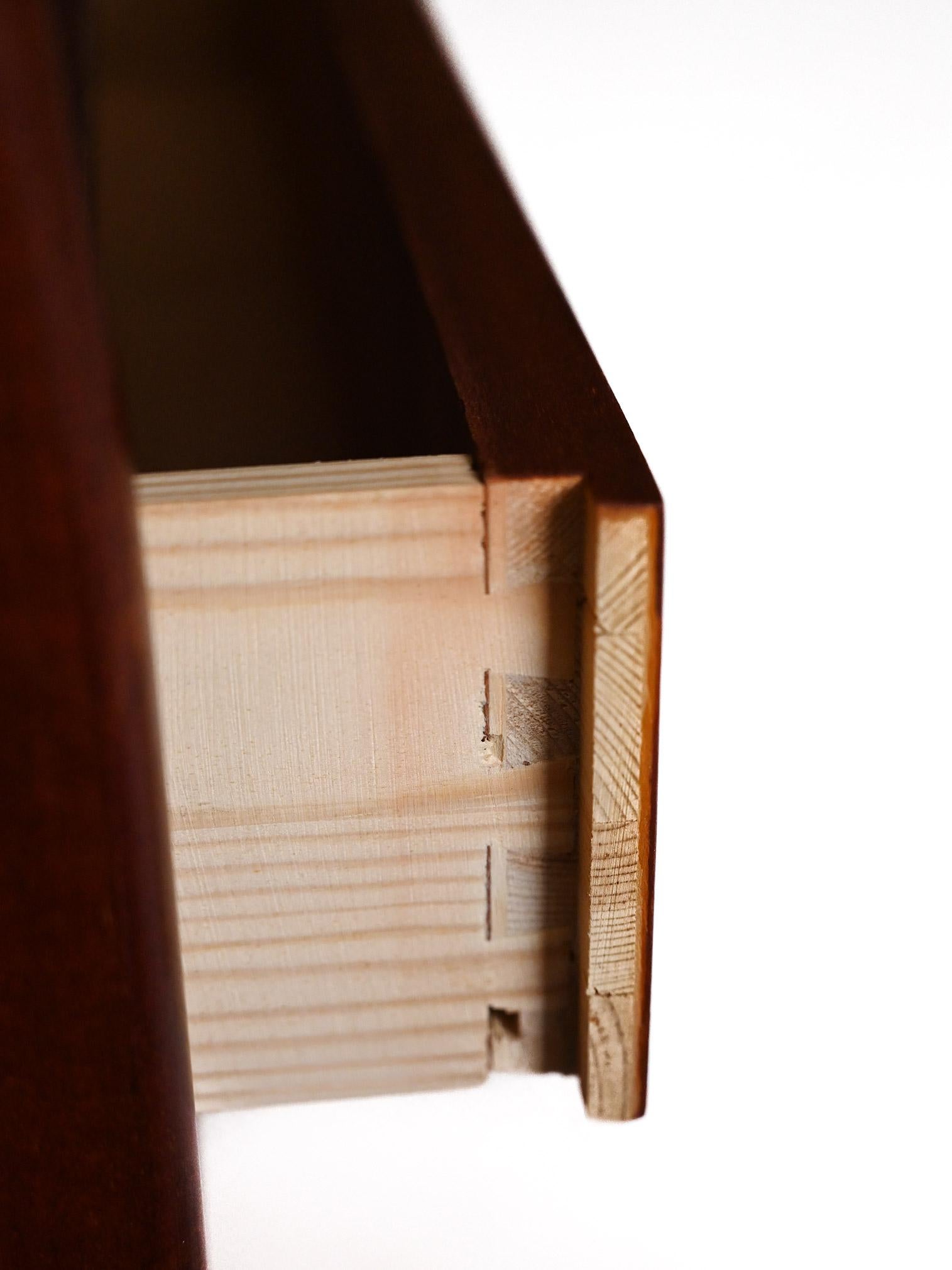 Mahogany Scandinavian mahogany bookcase with drawers For Sale