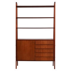 Scandinavian mahogany bookcase with storage space, 1960s