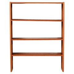 Libreria scandinava in rovere e teak con ripiani regolabili