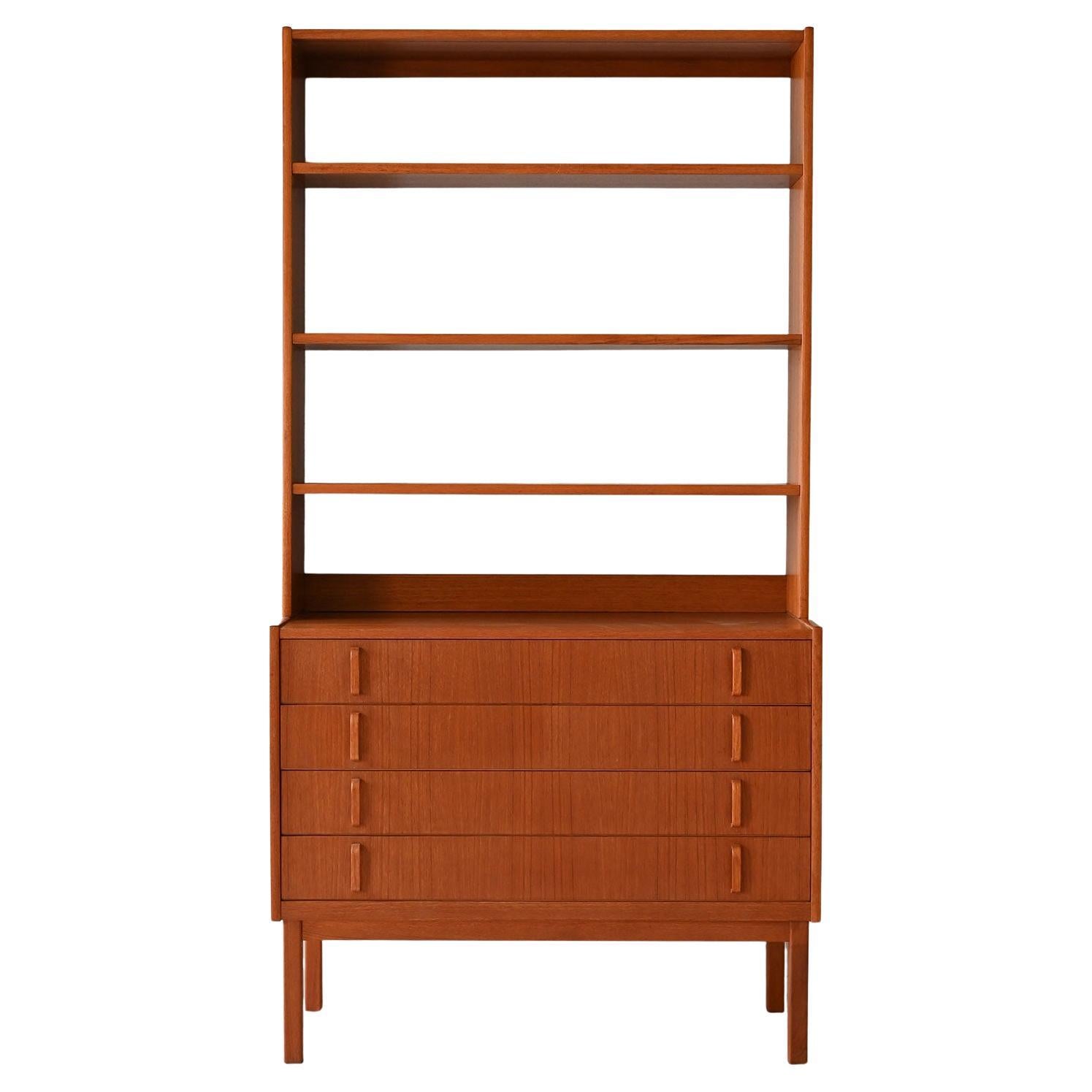 Scandinavian teak bookcase with drawers - Bodafors