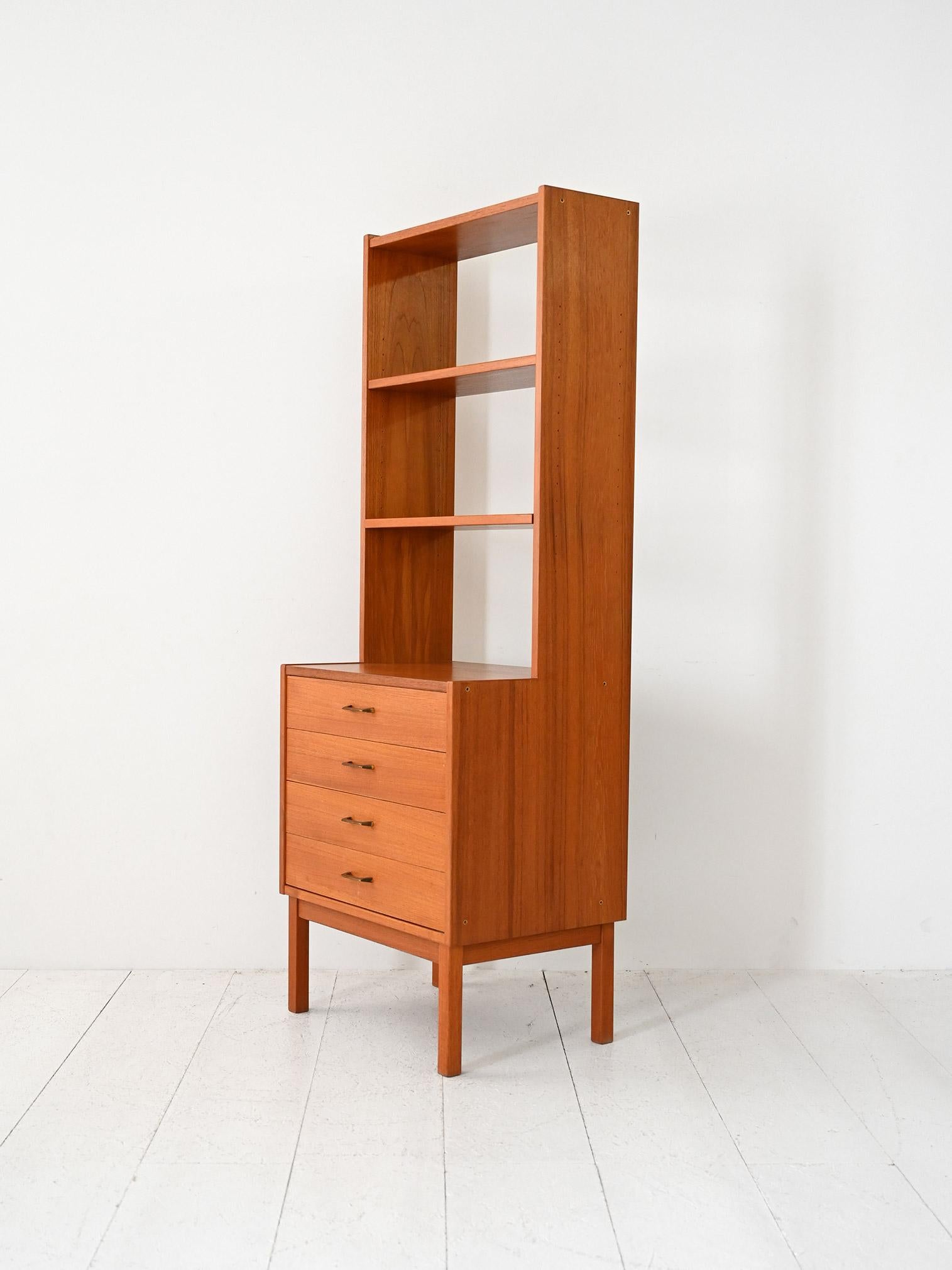 Scandinavian Libreria scandinava vintage anni ’60 con cassetti en vente