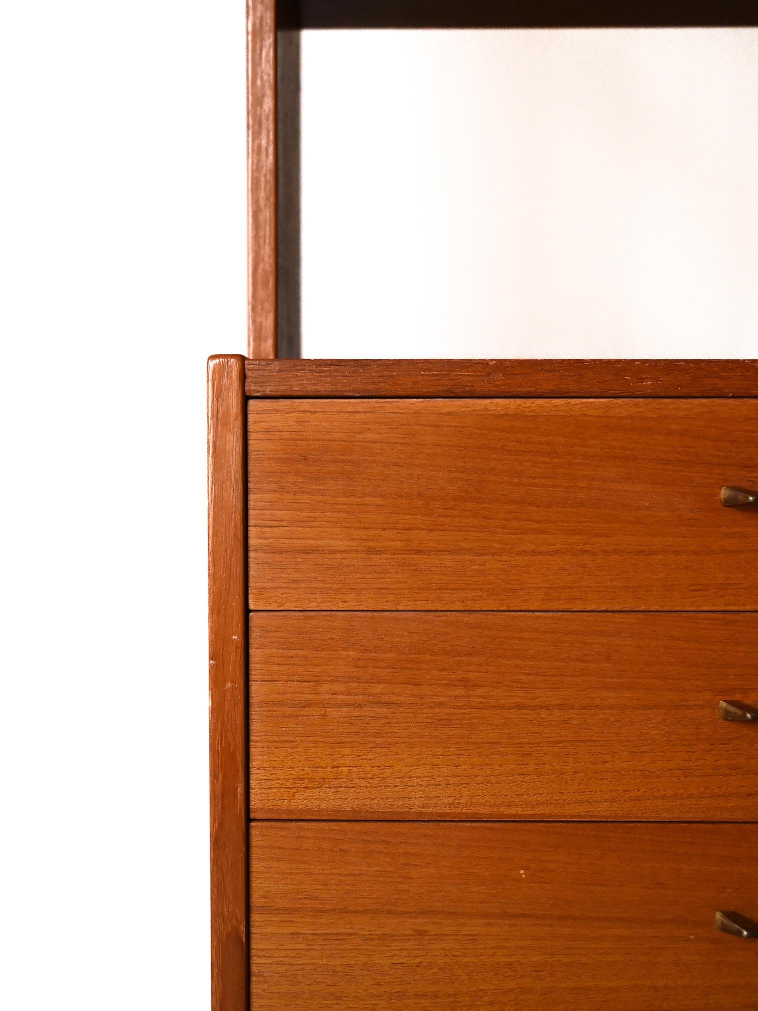 Mid-20th Century Libreria scandinava vintage anni ’60 con cassetti en vente