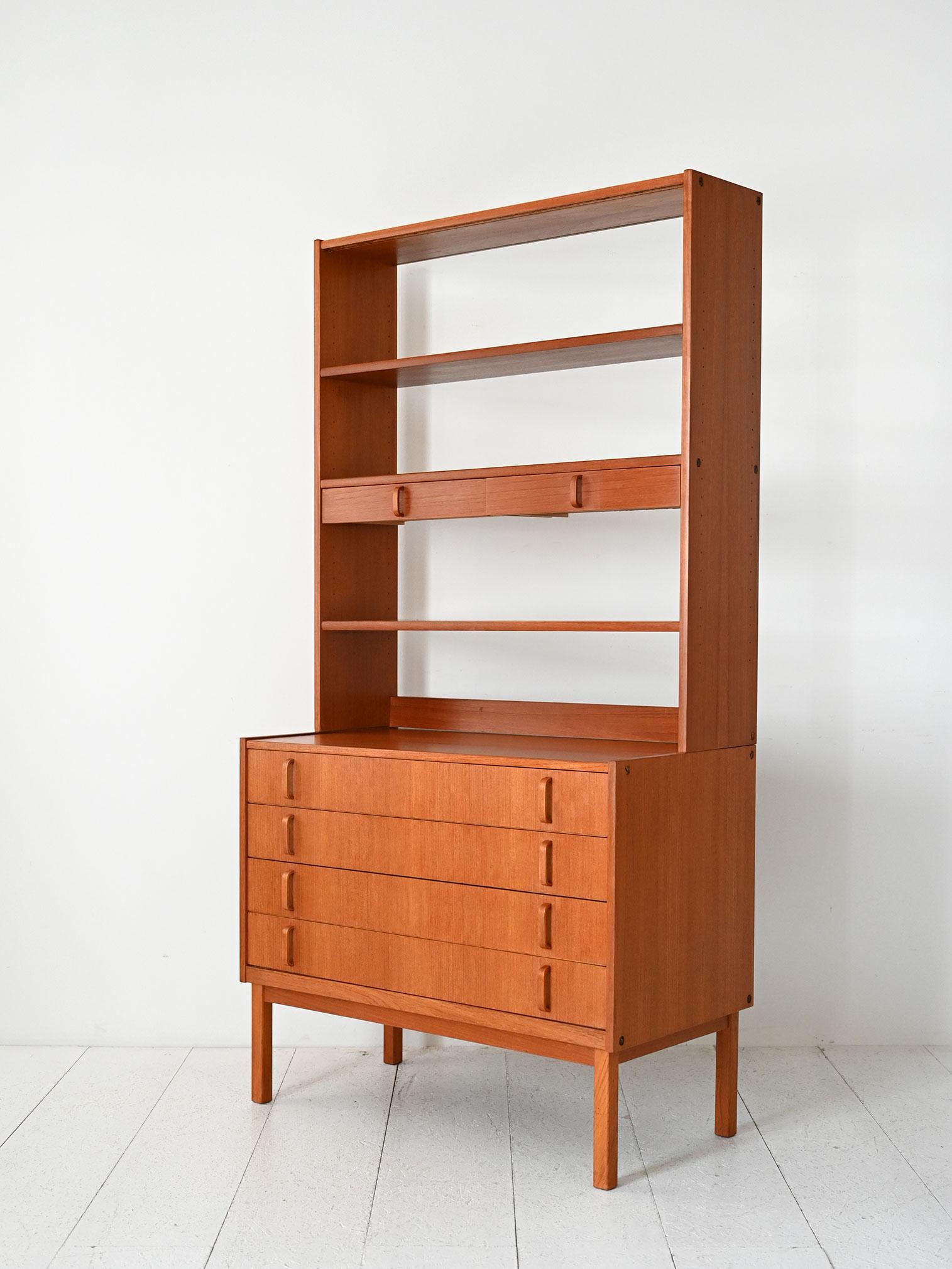 Librería escandinava vintage con cajones de B. Fridhagen Swedish en venta