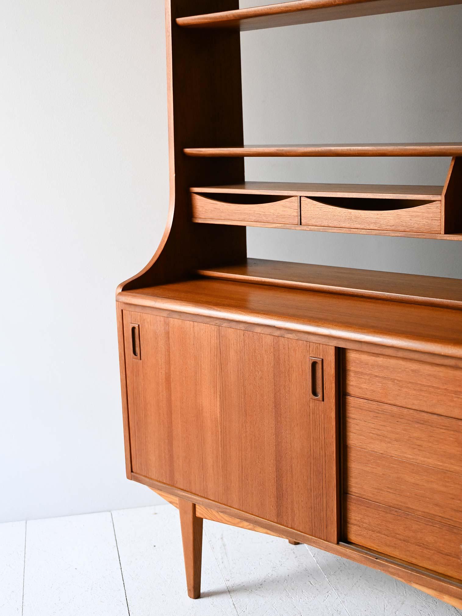 Vintage Scandinavian bookcase with 1950s sideboard For Sale 2