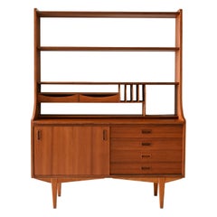 Vintage Scandinavian bookcase with 1950s sideboard