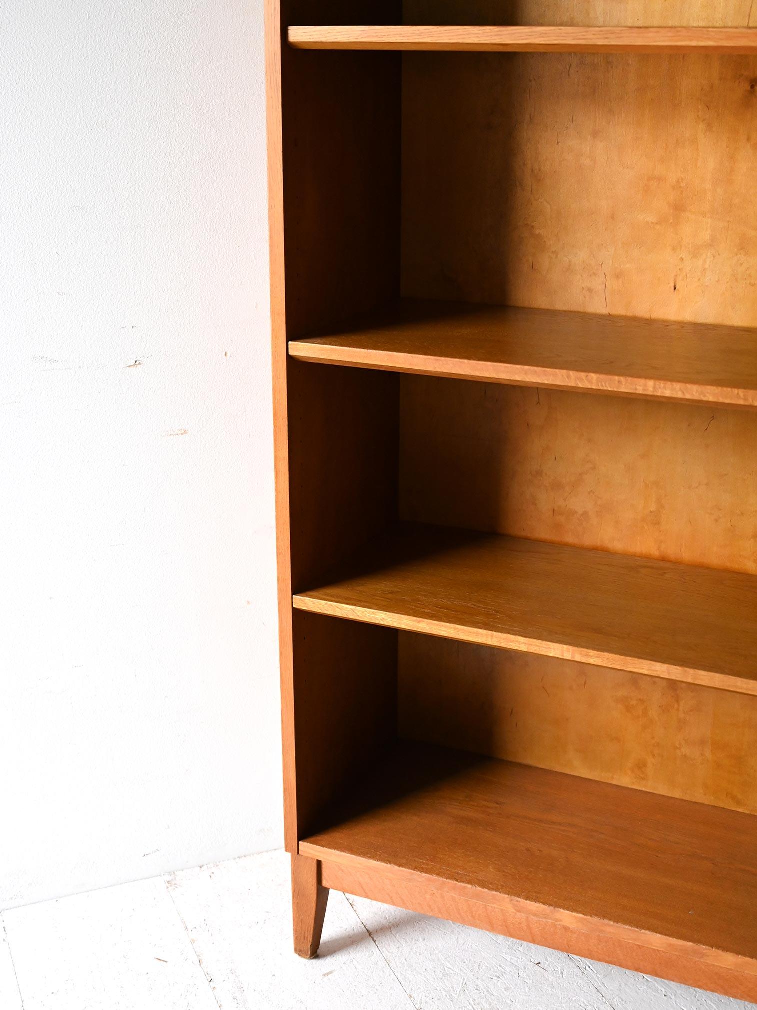 Mid-20th Century Scandinavian vintage oak bookcase For Sale
