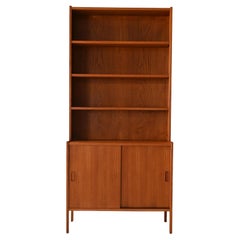 Bibliothèque vintage en teck scandinave avec joints apparents