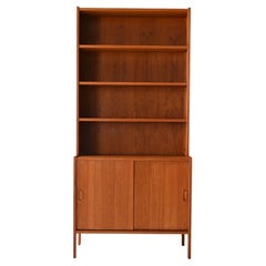 Bibliothèque vintage en teck scandinave avec joints apparents