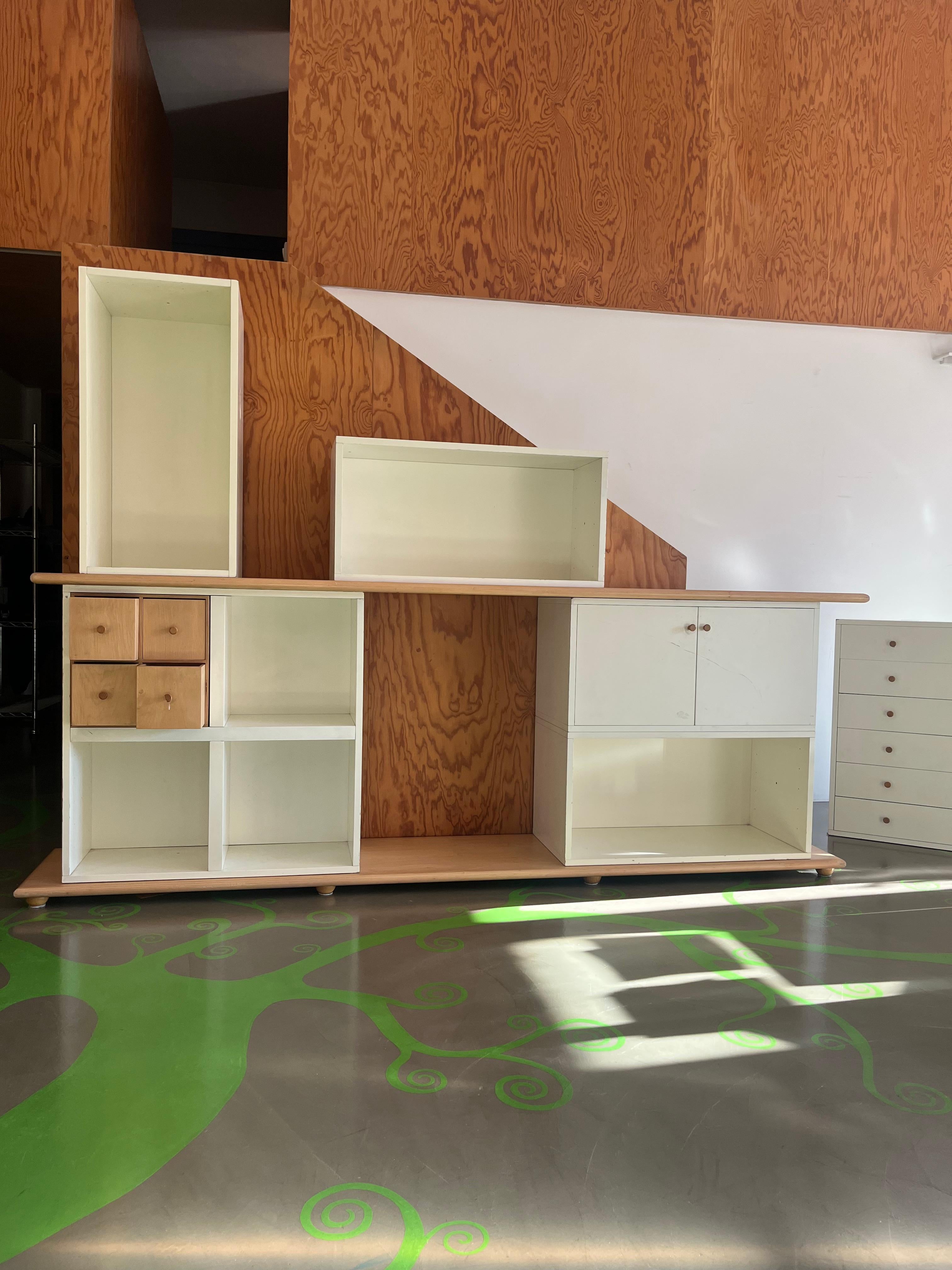 Bücherregal, Anrichte aus Holz, Entwurf von Antonia Astoria de Ponti und Enzo Mari im Angebot 1
