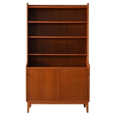 Swedish teak bookcase with hinged doors
