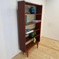 Swedish teak bookcase with five shelves, 1960s Scandinavian Modern style