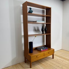 Swedish teak bookcase with two drawers, 1960s Scandinavian Modern