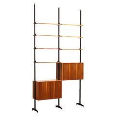 Vintage 50s-60s Wood Veneer Mahogany Bookcase