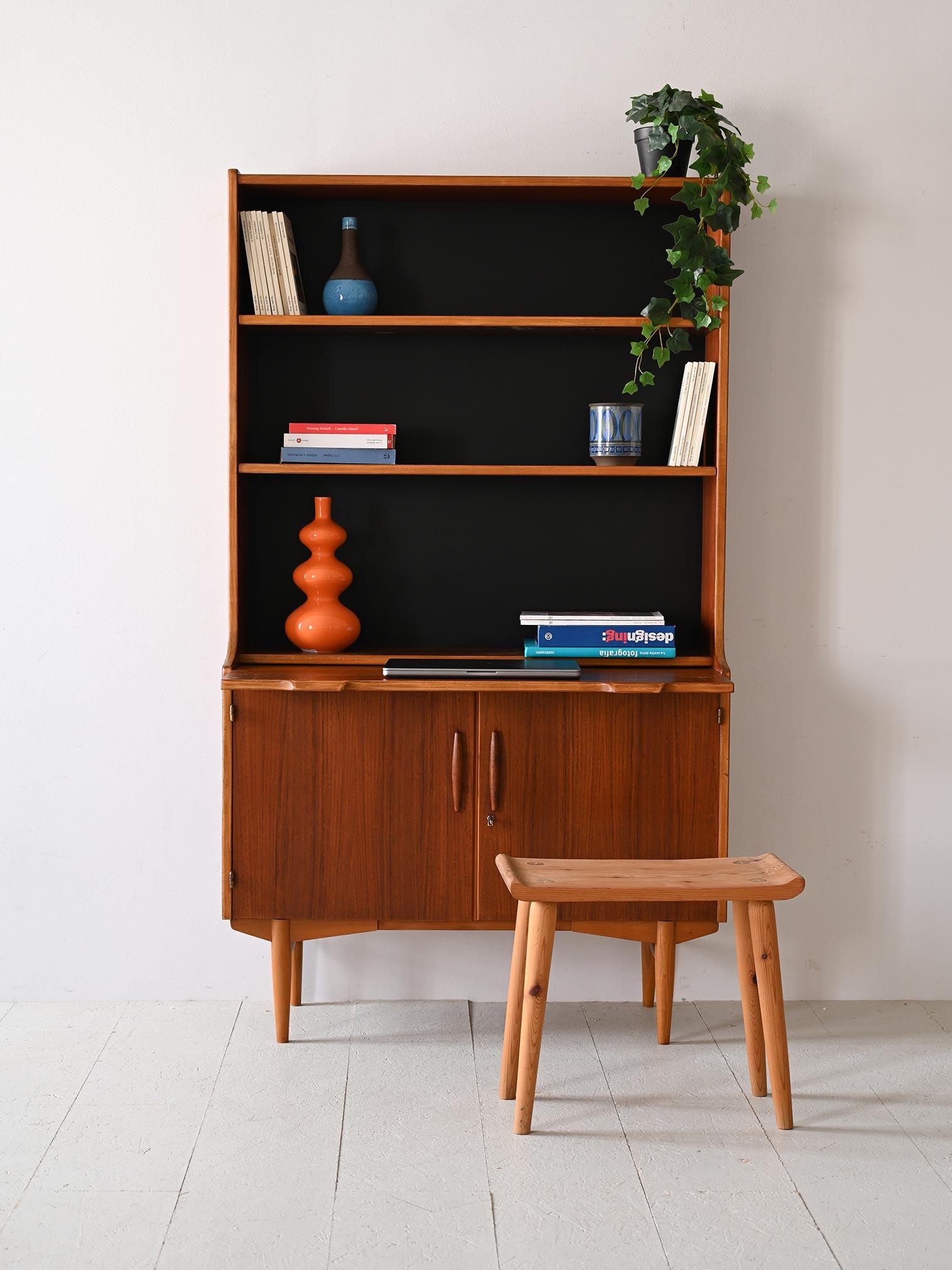 Scandinavian Modern Vintage bookcase with pull-out shelf For Sale