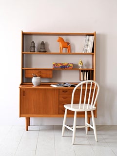 Vintage bookcase with writing desk