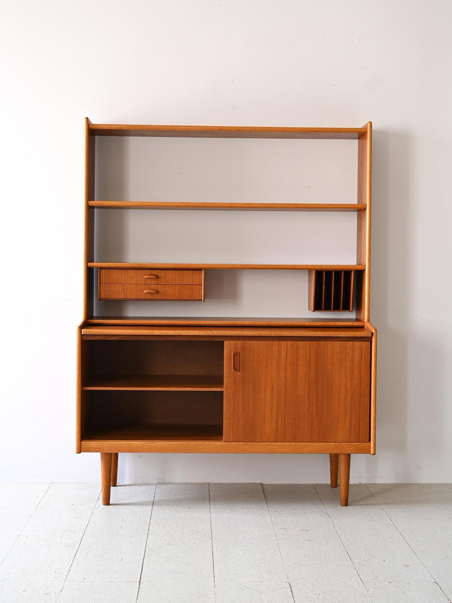 Scandinavian Modern Vintage bookcase with writing desk